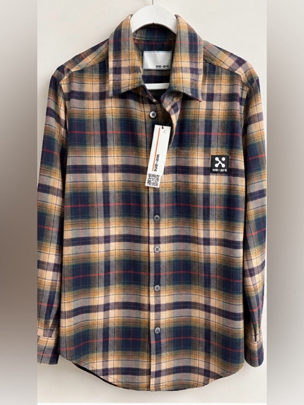 WE-AR4 NWT Women’s M Oversized Plaid Cotton Shirt Made in USA
